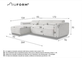 Bézs sarokkanapé (bal oldali) Flex Felix – Miuform