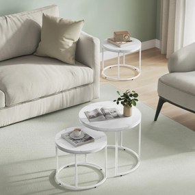 MARLON konferenciaasztal szett 2 db, fehér márvány dekorációval