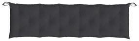 2 db fekete oxford szövet kerti padpárna 180 x 50 x 7 cm