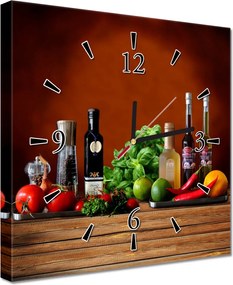 Faliórák 30x30 Zöldségek Gyümölcsök Fűszerek