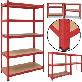 monzana® Polc 180x90x40 cm - piros