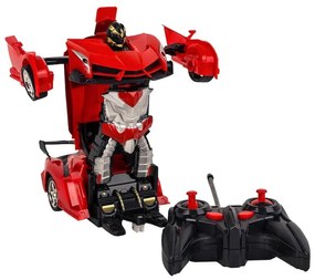 Autó Transzformátorok, távirányítóval, elemekkel Transzformersz Robot Autó Piros