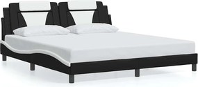 vidaXL fekete és fehér műbőr ágykeret Viana matrac nélkül 180x200 cm