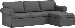 vidaXL Kanapé Sötétszürke 215 x 138 x 80 cm szövet