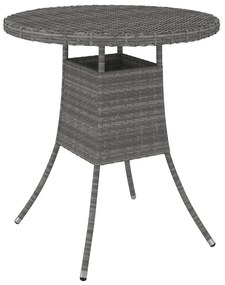 vidaXL szürke polyrattan kerti asztal 70 x 70 x 73 cm