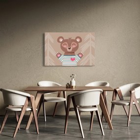 Kép - Mackó csíkos pólóban (90x60 cm)