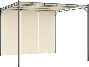 vidaXL krémszínű kerti pavilon oldalfüggönnyel 3 x 3 x 2,25 m