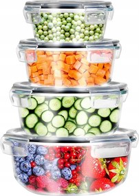 Ételtároló doboz szett üveg hőálló konyhai tárolók 4 db-os