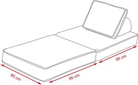 CALMERO kinyitható, multifunkciós kanapé – világosszürke