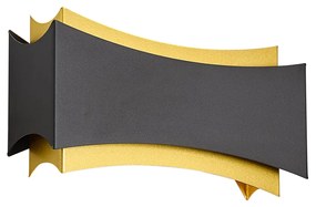 Modern fali lámpa fekete arannyal - Plats