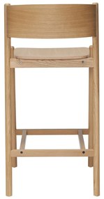 Natúr színű bárszék tölgyfa dekorral (ülésmagasság 75 cm) Oblique – Hübsch