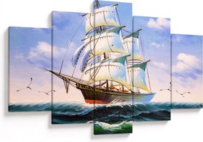 Kép egy hajóról a hullámokon (150x105 cm)