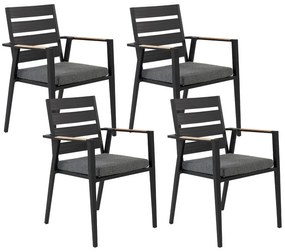 Fekete kerti szék négydarabos szettben TAVIANO Beliani