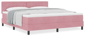 Boxspring Ágy Matraccal Rózsaszín Szuper Király Bársonyos