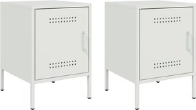 vidaXL 2 db fehér acél éjjeliszekrény 36 x 39 x 50,5 cm