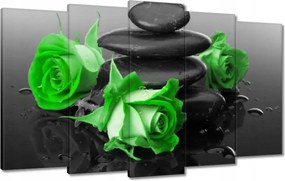 Vászonkép 100x60 Zöld rózsavirágok