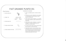 Könyöktámasz Fiat Grande Punto + EVO, fekete, textil borítás