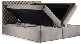 MARCH boxspring kárpitozott ágy + fedő, 200x200, riviera 16