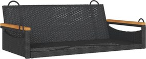 vidaXL fekete polyrattan hintapad 109 x 62 x 40 cm
