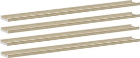 vidaXL 4 db fehér és sonoma tölgy színű fali polc 115 x 9 x 3 cm