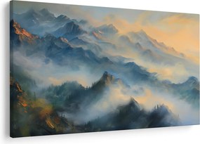 Kép - Festett hegyi táj (90x60 cm)