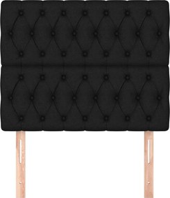 fekete szövet fejtámla 90x7x118/128 cm