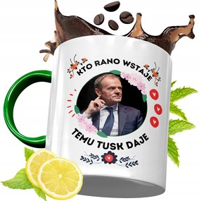Donald Tusk Zöld Bögre Ajándék Nyomtatott Fotóval