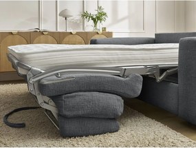 Sötétszürke zsenília kanapé mindennapos alvásra-kinyitható 220 cm Hugo – Bobochic Paris