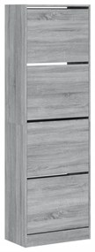 szürke sonoma cipőszekrény 4 kihajtható fiókkal 60x34x187,5 cm