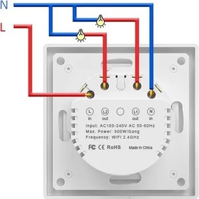 Immax NEO 07539L - 2 gombos SMART kapcsoló 230V Wi-Fi Tuya