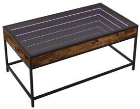 Füstös tölgy végtelen hatású LED-es dohányzóasztal 90x50x41 cm