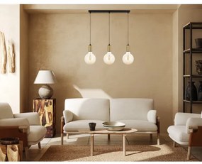 Csillár zsinóron MIROS 3xE27/60W/230V fekete/arany