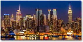Fotó vászonkép edzett üveg Manhattan éjszaka 140x70