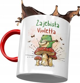 Piros Bögre Violetta Barátnő Feleség Ajándék Nyomtatott Fotóval