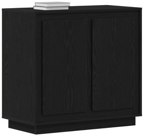 Oldalszekrény Fekete Tölgy 80x34x75 cm Műszaki Fa