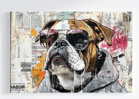 Canvas Graffiti Street Art Grunge Urban Kutya Bulldog Vászonkép 60x40