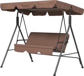 Outsunny Hollywood Hintaülés Állítható Napernyővel, 3-Fős Kerti Hintaültetés Csúszásmentes Talpakkal, Vízálló Hinta Pad 200 kg-ig, Kertbe, 172x110x153