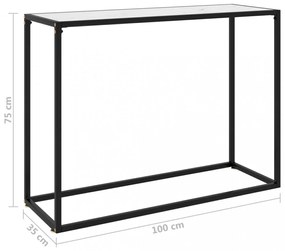 fehér edzett üveg tálalóasztal 100 x 35 x 75 cm