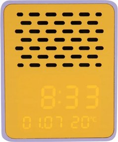 Ébresztőóra, asztali óra lila Funky Vibes hangszóróval