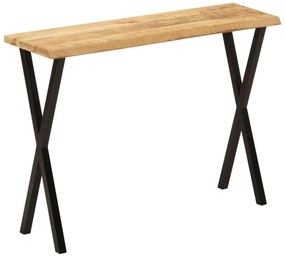 tömör mangófa konzolasztal természetes éllel 105 x 33 x 76 cm