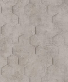 Tapéta Beton Minta 3D Hexagonok Taupe Vinil Tapéta