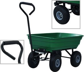 vidaXL zöld kerti kézikocsi 300 kg 75 liter