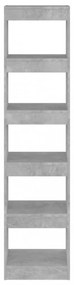 betonszürke térelválasztó könyvszekrény 40 x 30 x 166 cm