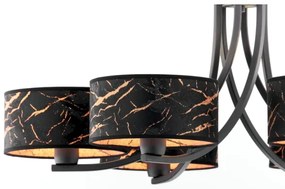 Jupiter 2108- Láncos csillár ARTHUR 6xE27/15W/230V fekete/narancssárga/márványhatás