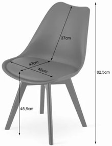 Skandináv stílusú étkezőszékek 4db szürke Dark-Basic