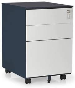 Fém konténer 40 x 50 x 61 cm - 3 fiók, antracit - ral 7016