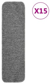 15 db szürke négyszögű csúszásmentes lépcsőszőnyeg 75 x 20 cm