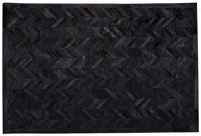Fekete bőrszőnyeg 140 x 200 cm BELEVI Beliani