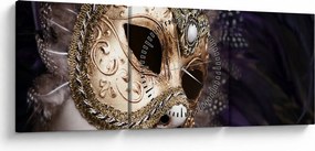 Egy maszkkal ellátott szobor képe (órával) (90x30 cm)