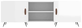 fehér magasfényű szerelt fa TV-szekrény 150x30x50 cm